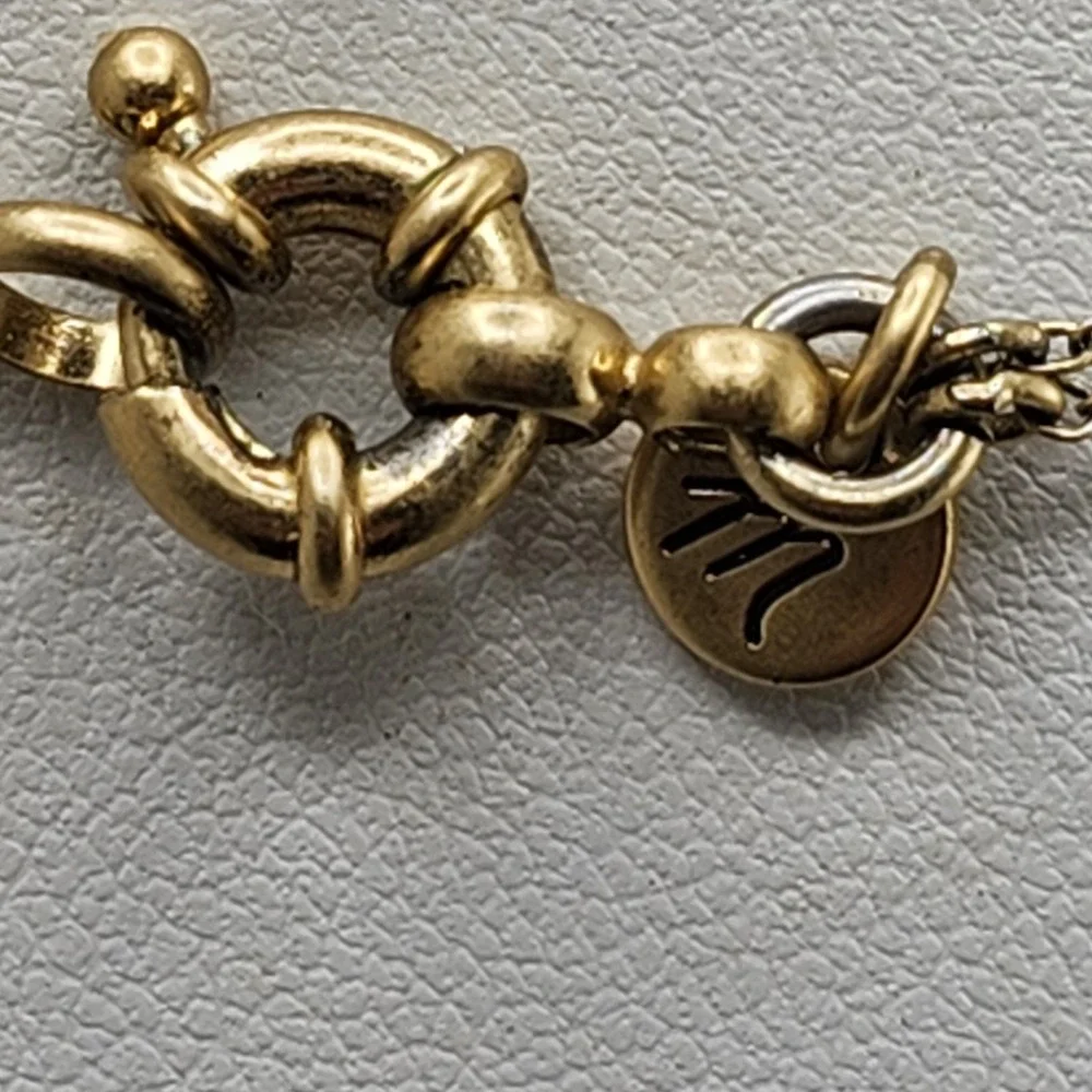 Madewell Necklace Minimalist Bib‎ Gold Tone Tribal Egyptian Revival